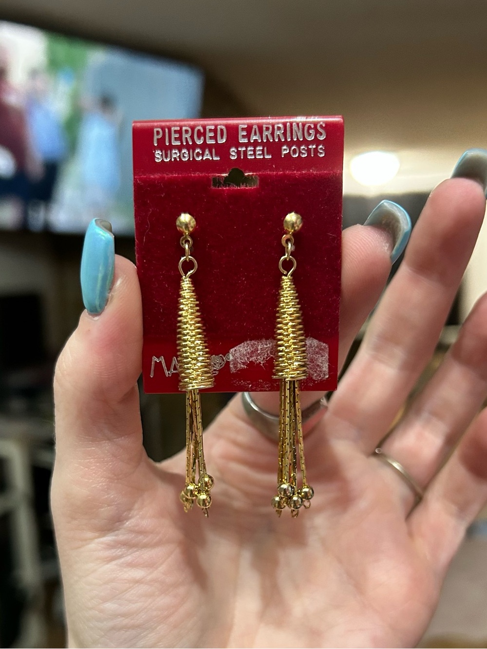 Marti Vintage Gold Tassel Drop Earrings